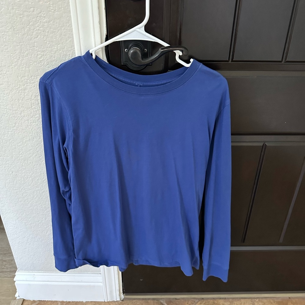 Lululemon (2) All Yours Cotton Long Sleeve Shirts Sz 4 army green blue lot